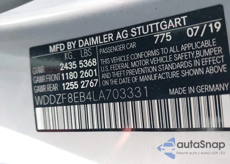 2020 Mercedes-Benz E 350 4Matic from USA, damaged, VIN WDDZF8EB4LA703331